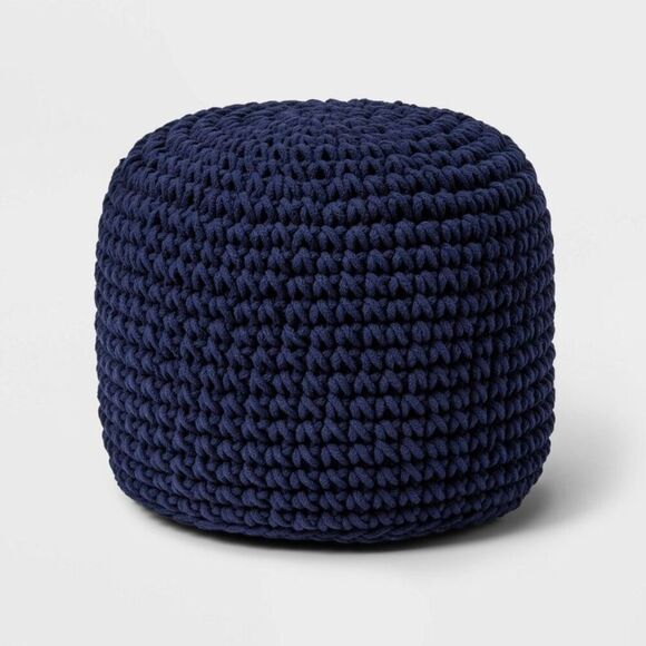 Cloud Island - Pouf Ottoman - Cloud Island Navy Navy - Picture 1 of 4